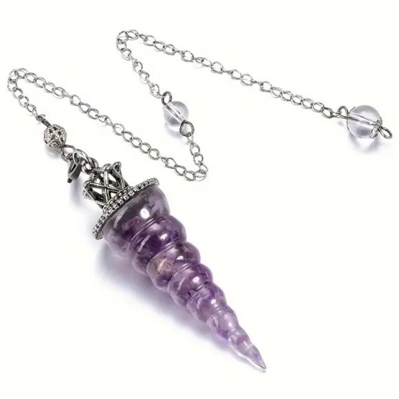 Amethyst Spiral Pendulum - Picture 1 of 5